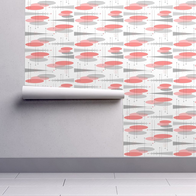 Authentic midcentury modern wallpaper range by Spoonflower