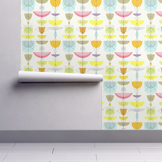 Authentic midcentury modern wallpaper range by Spoonflower