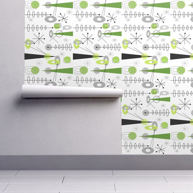 Authentic midcentury modern wallpaper range by Spoonflower