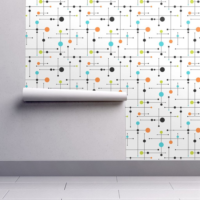 Authentic midcentury modern wallpaper range by Spoonflower