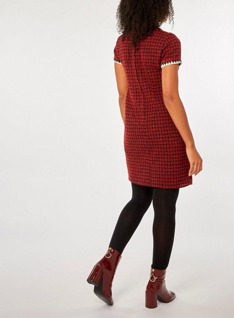 1960s-style red mini check shift dress at Dorothy Perkins