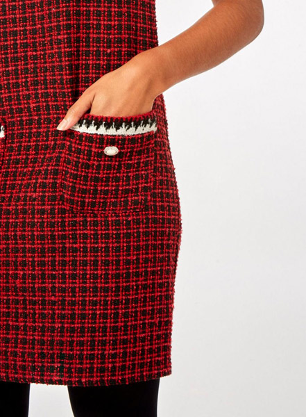 1960s-style red mini check shift dress at Dorothy Perkins