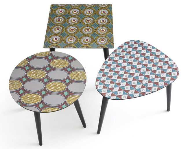 Nomado retro printed coffee tables at La Redoute