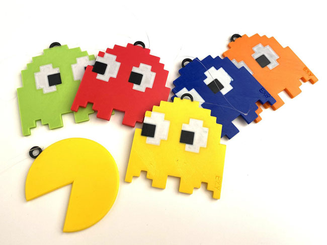 24. Pac-Man Christmas tree ornaments set