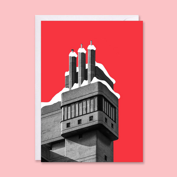 Brutalist architecture Christmas cards by In From The Storm