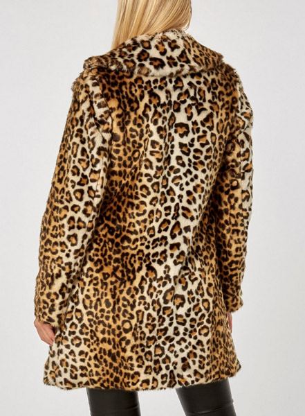 Leopard Print Faux Fur Coat at Dorothy Perkins