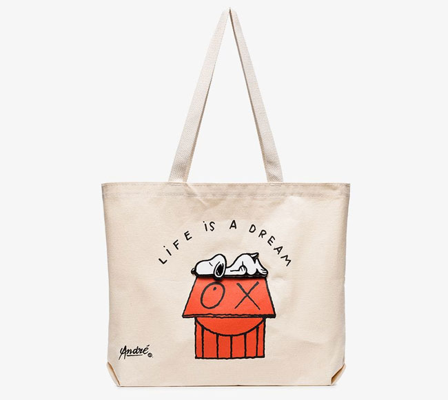 Retro Snoopy tote bags by Pintail at Browns