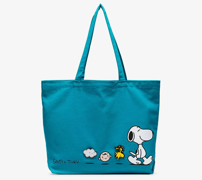 Retro Snoopy tote bags by Pintail at Browns