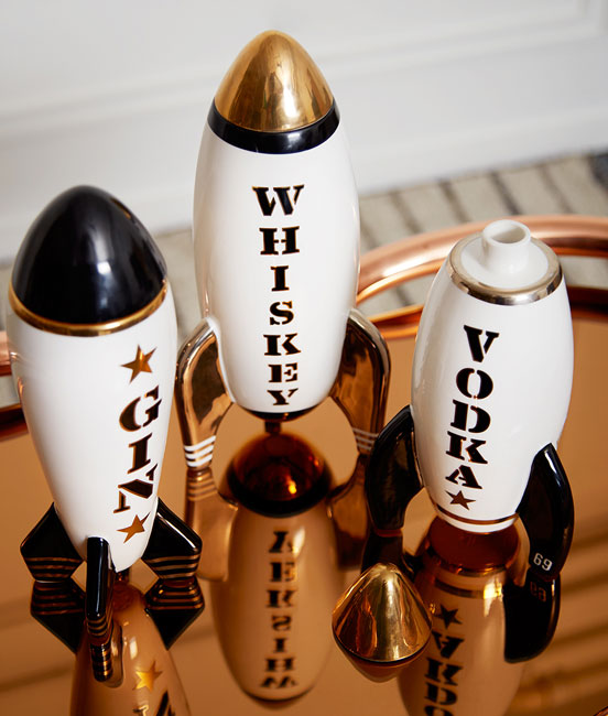 Retro Rocket Decanters by Jonathan Adler