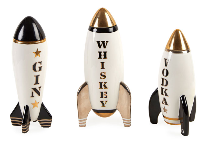 Retro Rocket Decanters by Jonathan Adler