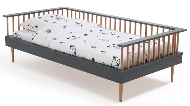 Alfi midcentury modern bench bed for kids at La Redoute