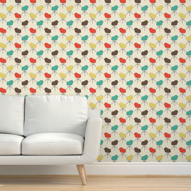 Eames Armchair retro wallpaper by Marketa Stengl