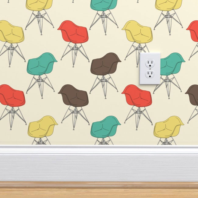 Eames Armchair retro wallpaper by Marketa Stengl