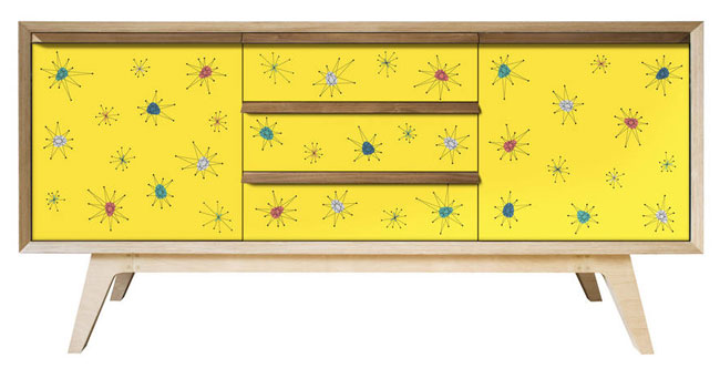 Handmade 1950s-style Atomic sideboards by Scout & Boo