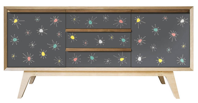 Handmade 1950s-style Atomic sideboards by Scout & Boo