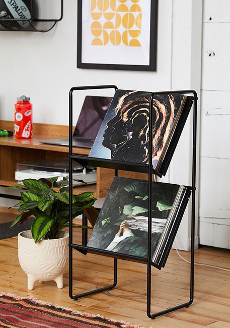 Lola vinyl storage racks at Urban Outfitters