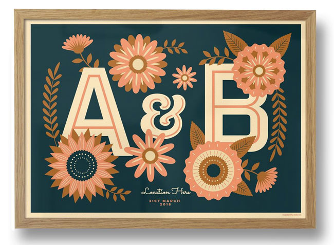 Personalised retro Valentine’s prints by Telegramme Paper Co.