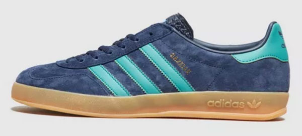 navy and green adidas gazelle