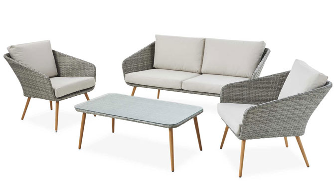 Midcentury modern-style garden furniture at Aldi