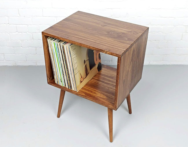 Midcentury modern vinyl consoles by Vybe Furniture