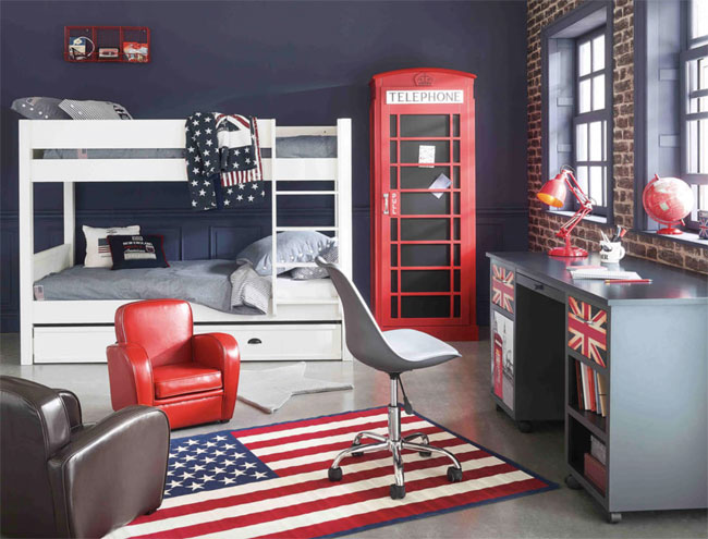 Red phone box wardrobe for kids at Maisons Du Monde