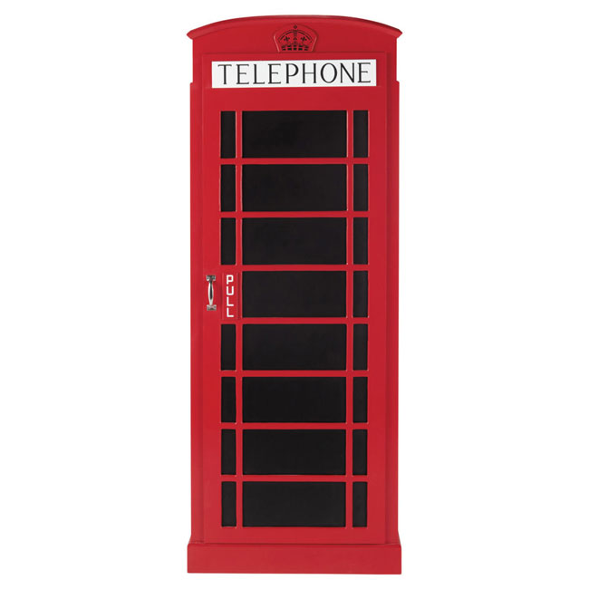Red phone box wardrobe for kids at Maisons Du Monde