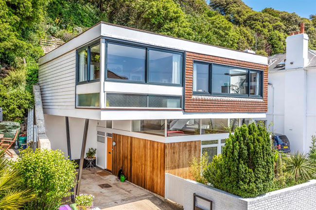 1960s coastal midcentury modern house in Sandgate, Kent