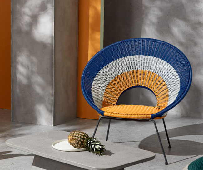 Yuri retro target garden lounge chair at Made