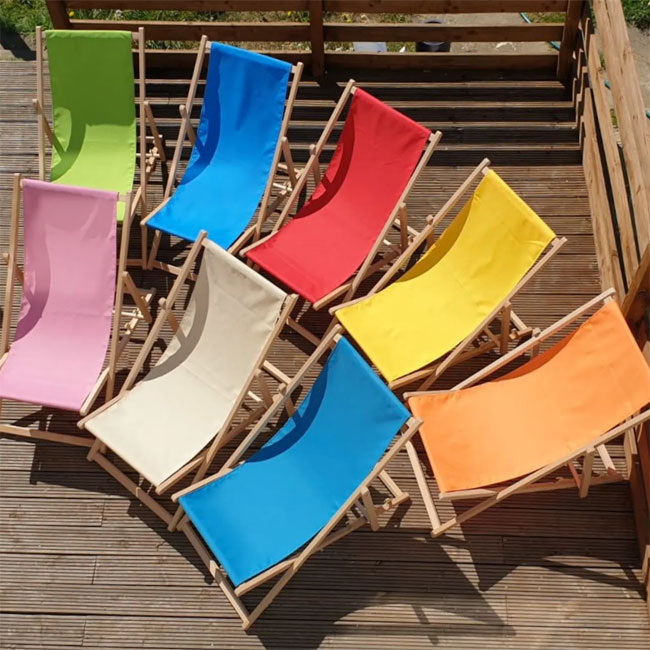 Classic deck chair by Wood and Wicker