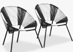 Monochrome Salsa garden chairs at John Lewis and Partners