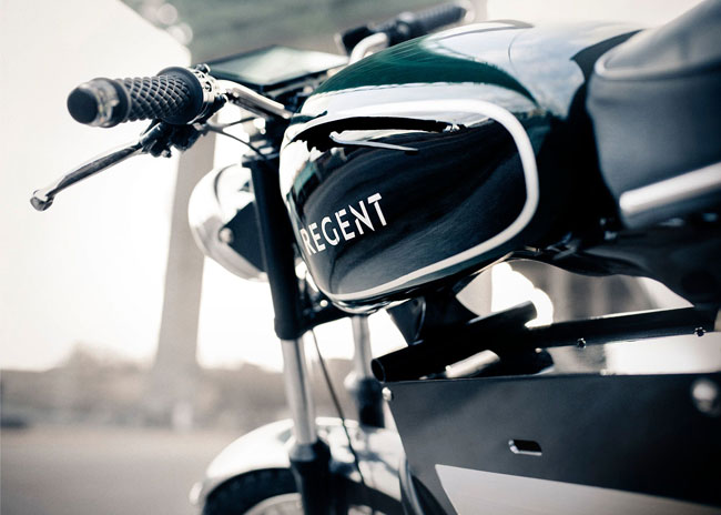 1960s-style Regent No. 1 electric motorcycle by Regent