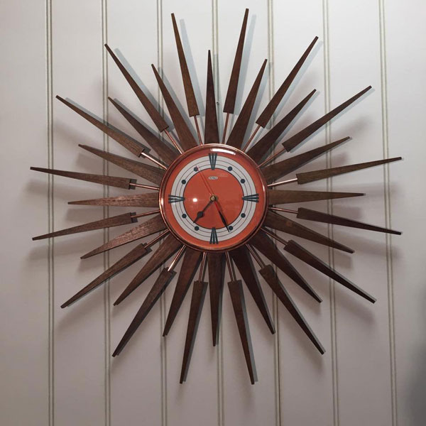 Authentic midcentury modern clocks by Royale Enamel