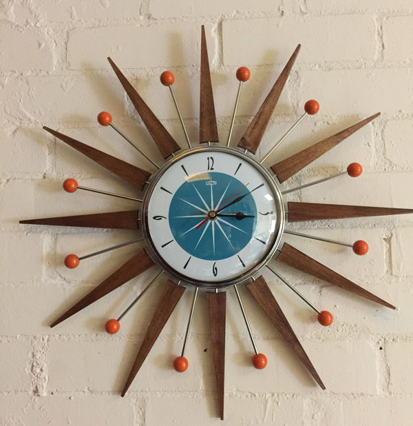 Authentic midcentury modern clocks by Royale Enamel