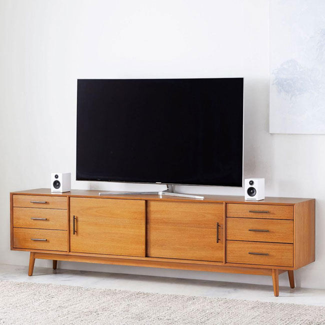 Mid-century media console range at West Elm