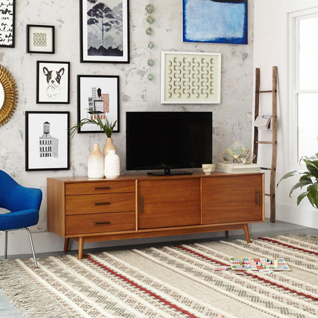 Mid-century media console range at West Elm