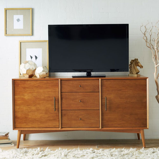 Mid-century media console range at West Elm