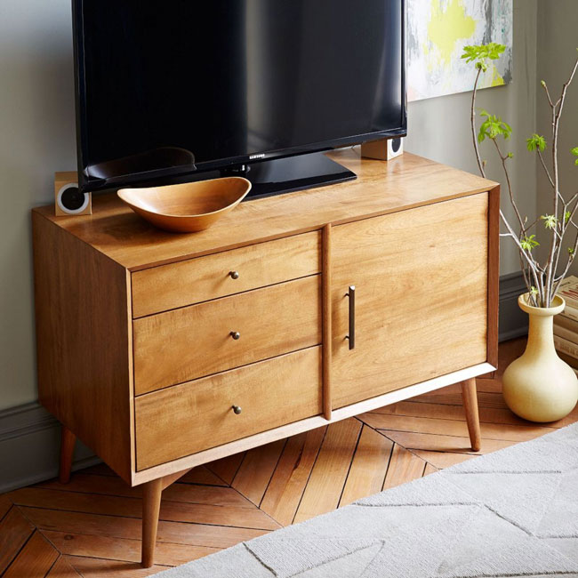 Mid-century media console range at West Elm