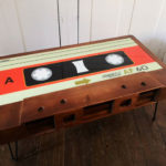 Handmade retro cassette coffee table by Cambrewood