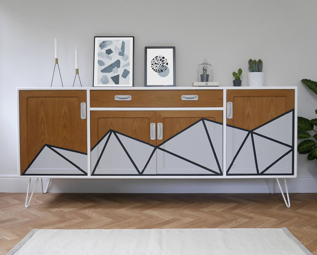 Upcycled midcentury modern furniture by Elizabeth Dot Design