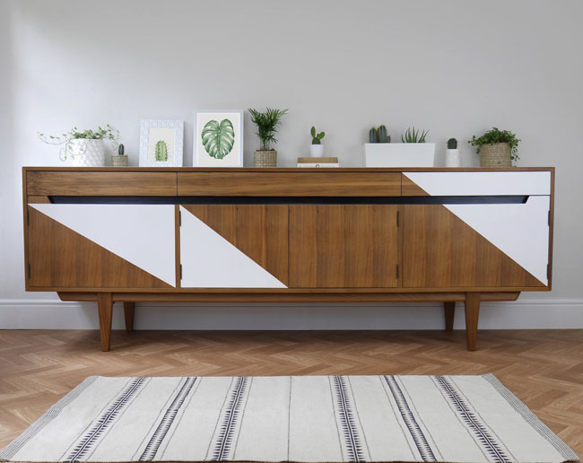 Upcycled midcentury modern furniture by Elizabeth Dot Design