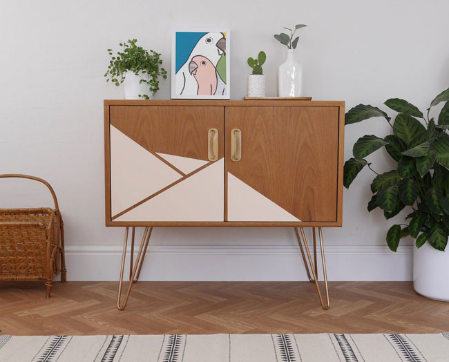 Upcycled midcentury modern furniture by Elizabeth Dot Design