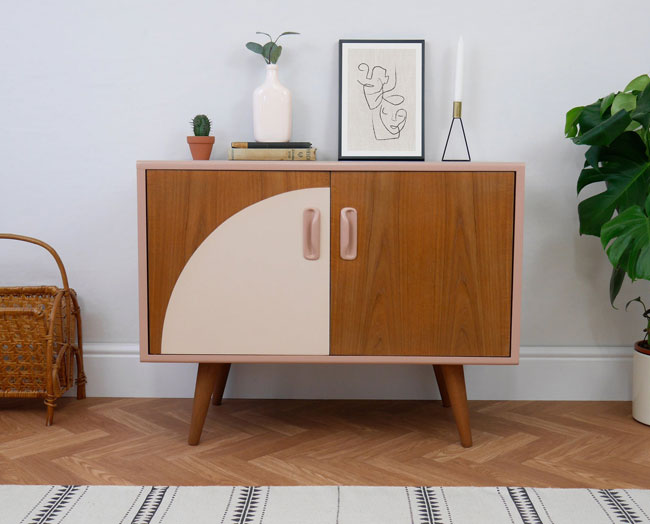 Upcycled midcentury modern furniture by Elizabeth Dot Design