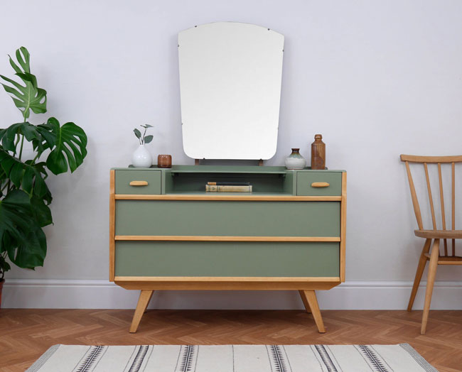 Upcycled midcentury modern furniture by Elizabeth Dot Design