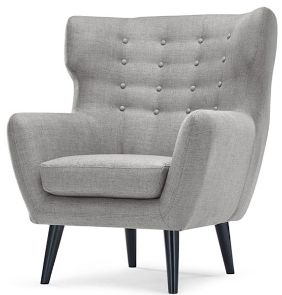 Kubrick midcentury modern wing back chair at Made