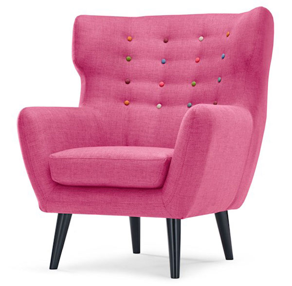 Kubrick midcentury modern wing back chair at Made