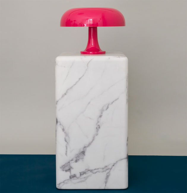 Limited edition pink 1960s Artemide Nessino lamp