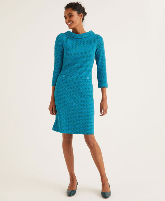 Bessie 1960s-style jacquard dress at Boden