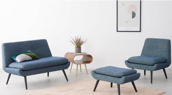 Jonny midcentury modern compact seating range at Made