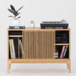 Retro record player stand and storage by Mo Woodwork