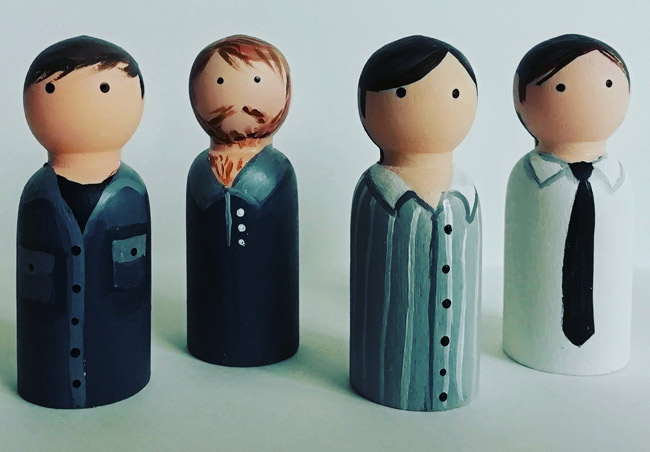 Handmade rock and indie Christmas decorations by Florence and Belle